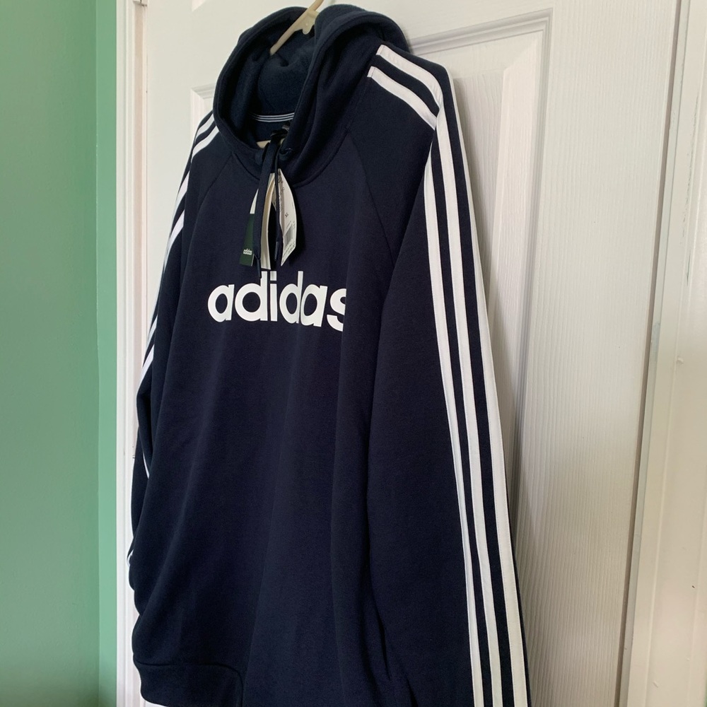 Adidas Men’s Legend Ink Navy Fleece Hoodie, New - Picture 5 of 5